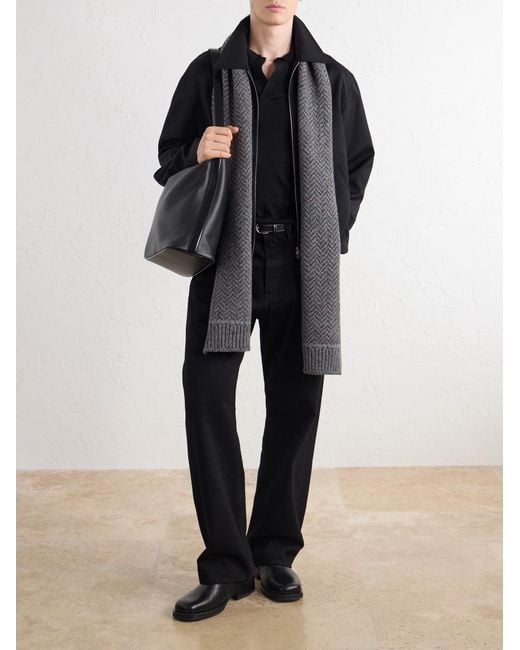 Gabriela Hearst Gray Stanza Logo-Appliquéd Cashmere Scarf for men