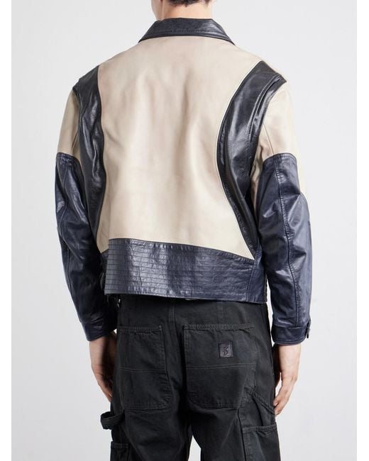 Enfants Riches Deprimes Blue Combaittimento Leather Jacket for men