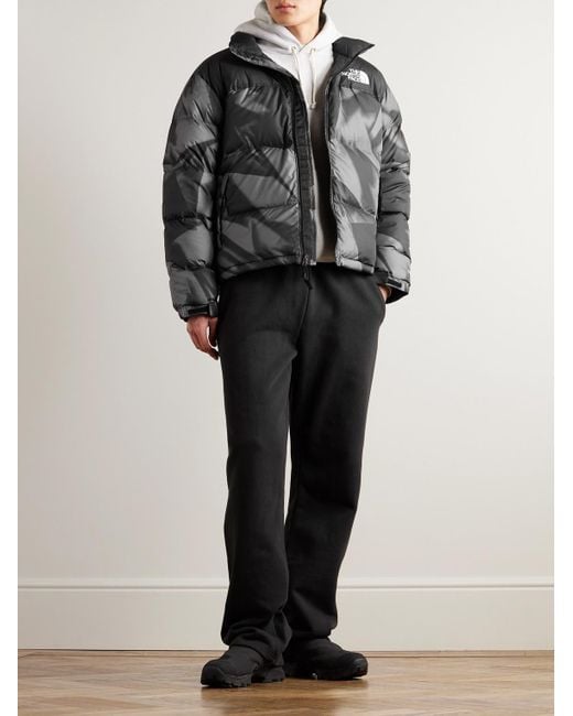 The North Face Black 1996 Retro Nuptse Printed Quilted Shell Hooded Down Jacket for men