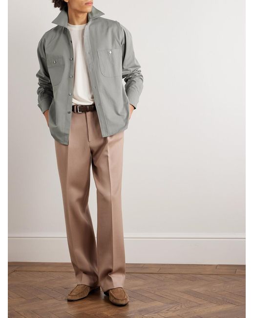 STÒFFA Gray Cotton-Canvas Shirt for men