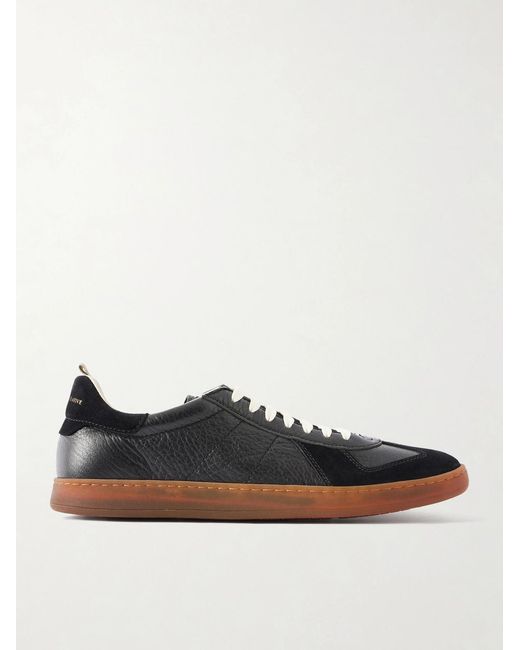 Officine Creative White Militia 002 Suede-Trimmed Leather Sneakers for men