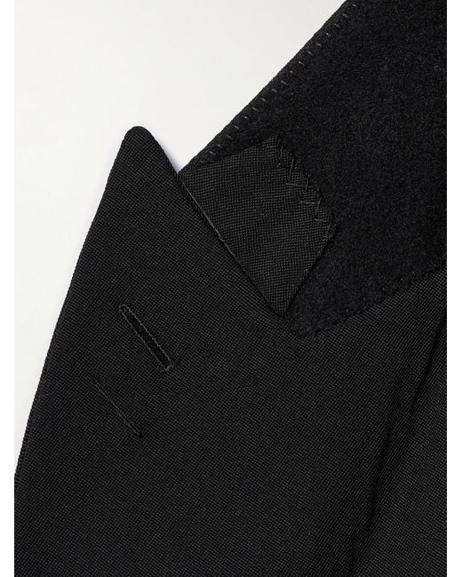 Alexander McQueen Black Silk-satin Trimmed Wool-twill Blazer for men