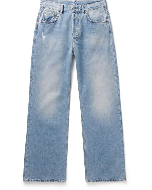 Acne Blue 2021m Flared Distressed Jeans for men