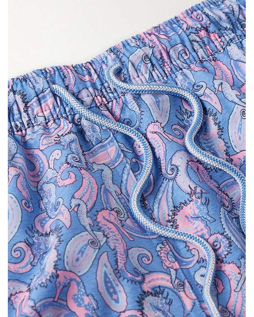 Peter Millar Blue Seahorse Paisley Straight-leg Mid-length Printed Swim Shorts for men