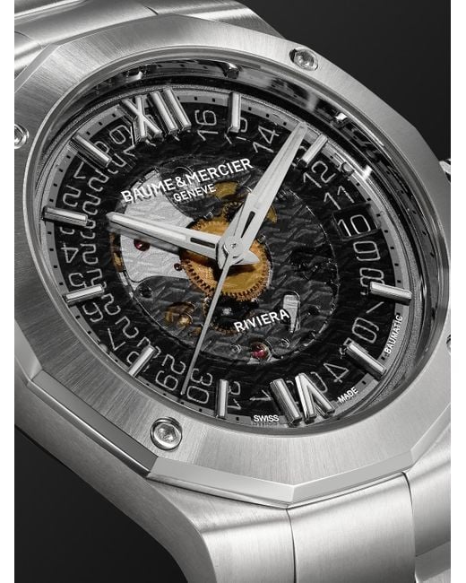 Baume & Mercier Black Riviera Automatic Stainless Steel Watch, Ref. 10715 for men