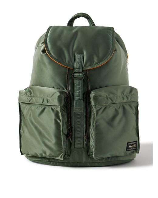 Porter-Yoshida and Co Green Tanker Rucksack Nylon-Twill Backpack for men