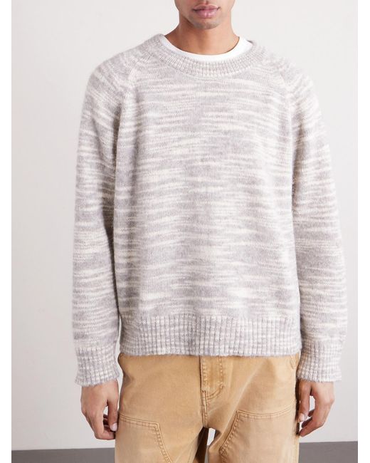 Corridor NYC White Space-dyed Alpaca And Pima Cotton-blend Sweater for men