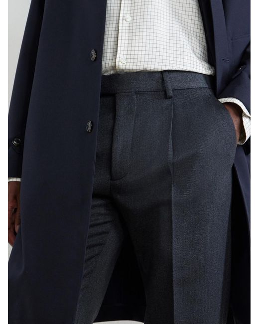 Zegna Blue Straight-Leg Wool And Cashmere-Blend Twill Trousers for men