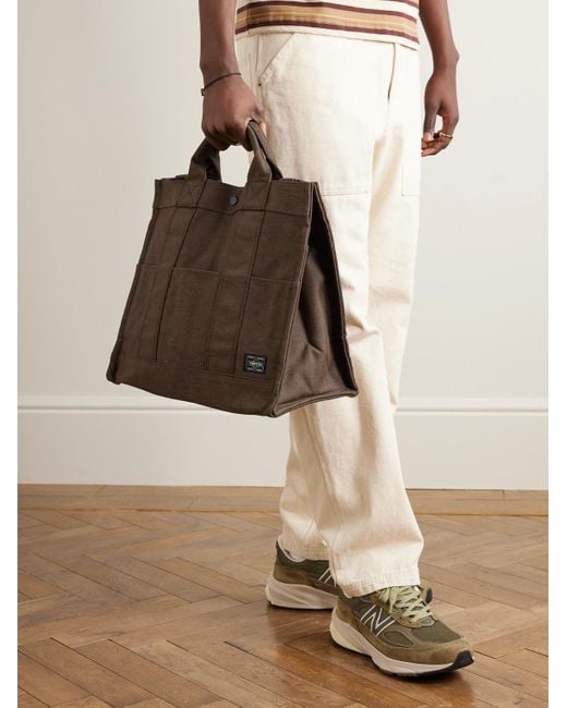 Porter-Yoshida and Co Brown Smoky 2way Cordura® Duck Canvas Tote Bag for men