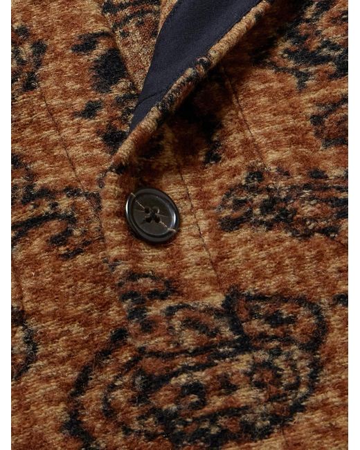 Universal Works Brown Paisley-print Fleece Jacket for men