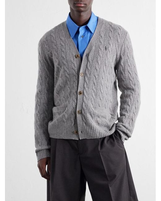 Polo Ralph Lauren Gray Wool And Cashmere-Blend Cardigan for men