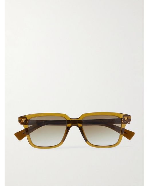 Bottega Veneta Brown Triangle Stud Square-Frame Recycled-Acetate Sunglasses for men
