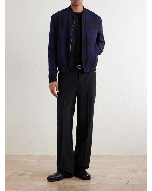 Givenchy Blue Checked Twill Varsity Jacket for men