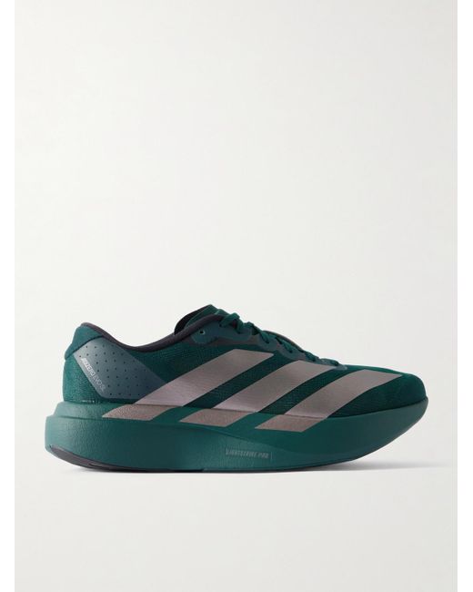 Adidas Originals Green Adizero Evo Sl Rubber-Trimmed Mesh Running Sneakers for men