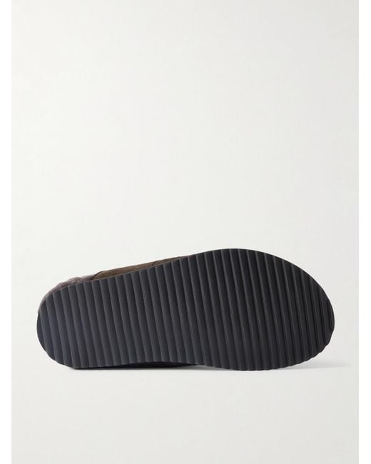 Mr P. Brown David Shearling-Lined Suede Slippers for men