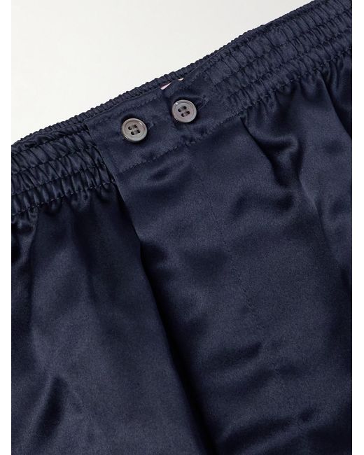 Derek Rose Blue Bailey Silk-Satin Boxer Shorts for men
