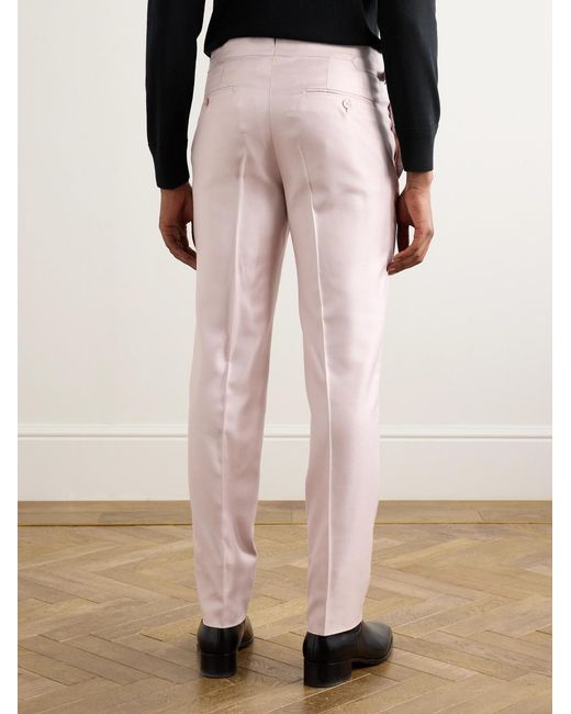 Tom Ford Pink O'Connor Straight-Leg Silk-Twill Suit Trousers for men