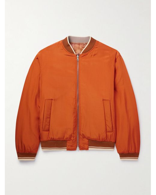 Dries Van Noten Orange Reversible Printed Shell Bomber Jacket for men