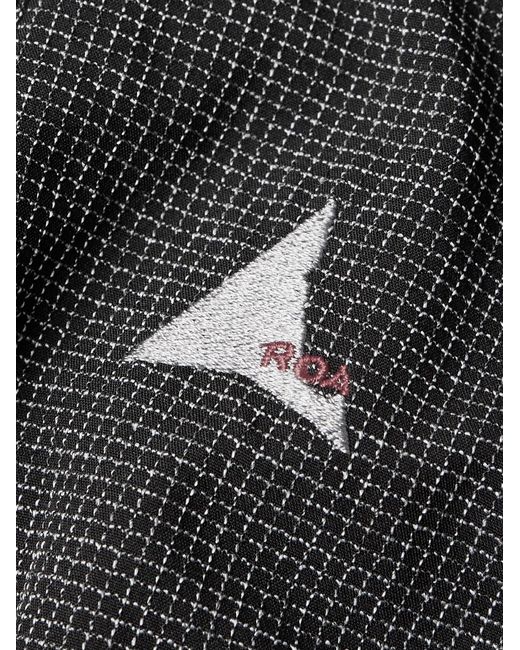 Roa Gray Lamon Logo-Embroidered Micro-Check Shell Jacket for men