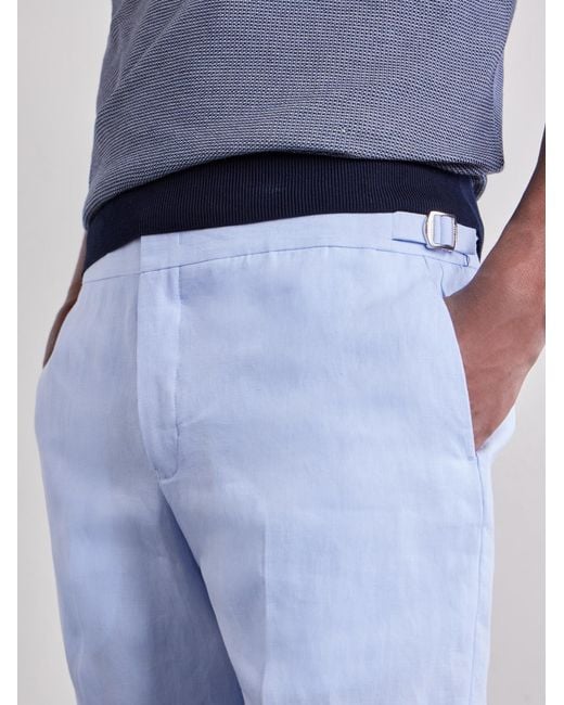Orlebar Brown Blue Norwich Straight-Leg Linen Shorts for men