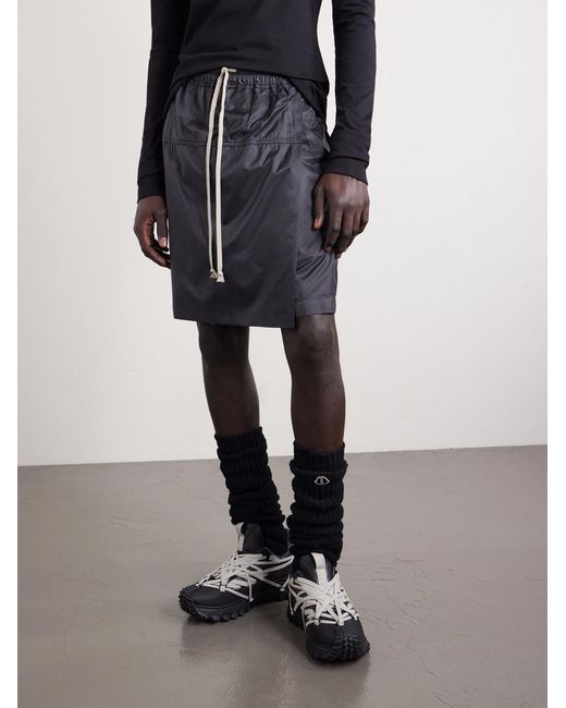 Rick Owens Black Moncler Straight-leg Shell Drawstring Shorts for men