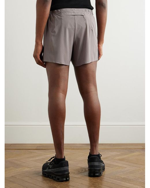 Satisfy Gray 5&Quot; Straight-Leg Logo-Appliqu&Eacute;D Space‑O&Trade;Jersey Shorts for men