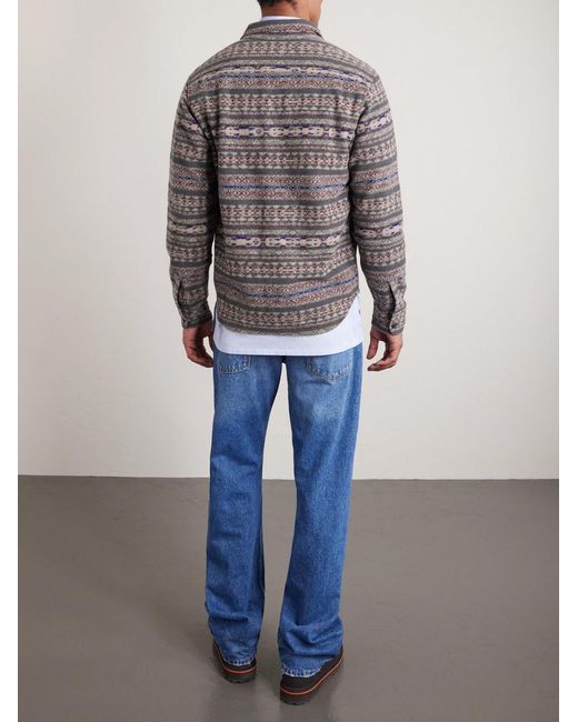 RRL Gray Wool-blend Overshirt for men