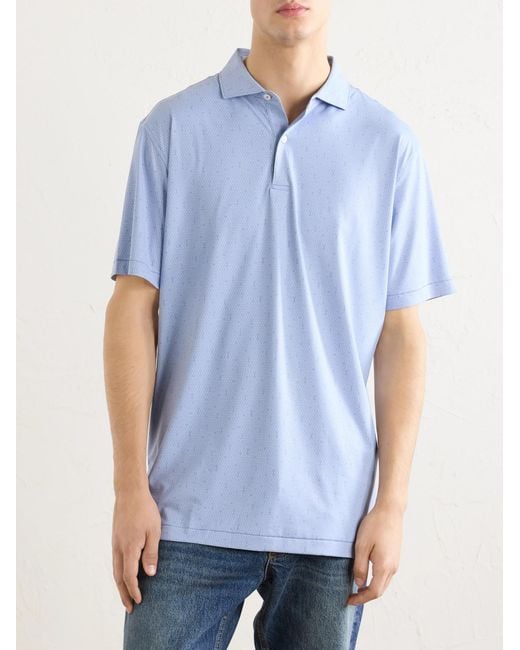 Peter Millar Blue Fifty-fifty Printed Stretch-jersey Polo Shirt for men