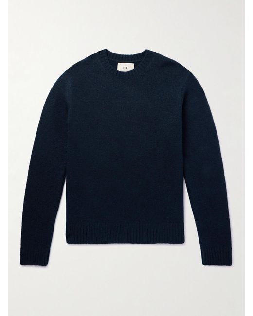 Folk Blue Chain Knitted Sweater for men
