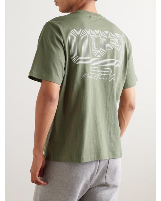 T-shirt in jersey di cotone con logo di Museum of Peace & Quiet in Green da Uomo