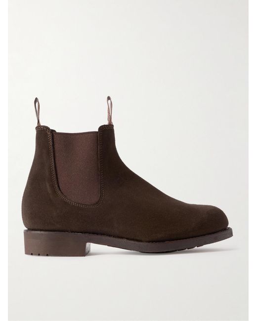 R.M.Williams Brown Gardener Suede Chelsea Boots for men