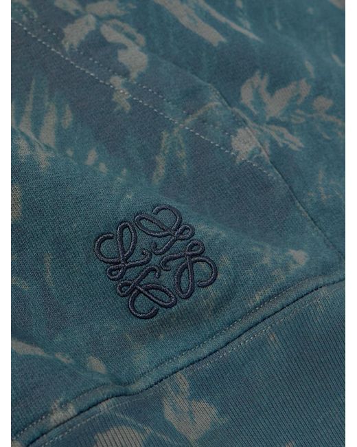 Paula's Ibiza Felpa in jersey di cotone stampato con cappuccio e logo ricamato di Loewe in Blue da Uomo