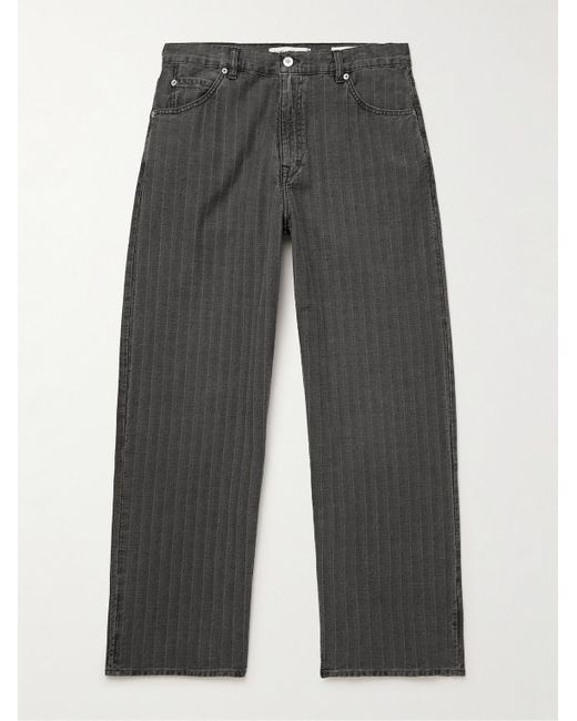 Our Legacy Gray Vast Straight-leg Striped Jeans for men