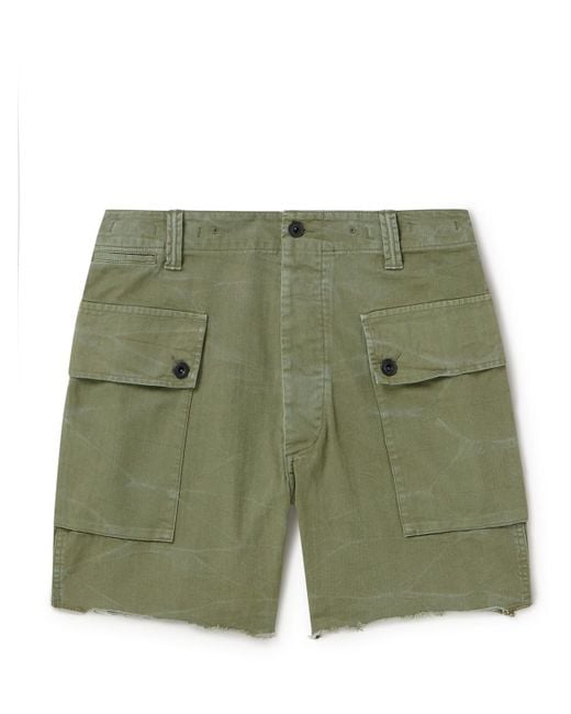 Polo Ralph Lauren Green Straight-leg Herringbone Cotton-twill Cargo Shorts for men