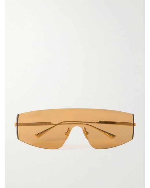 Occhiali da sole in metallo dorato con montatura D-frame di Bottega Veneta in Natural da Uomo