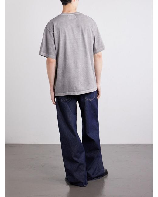 Neighborhood Gray Logo-Embroidered Cotton-Jersey T-Shirt for men