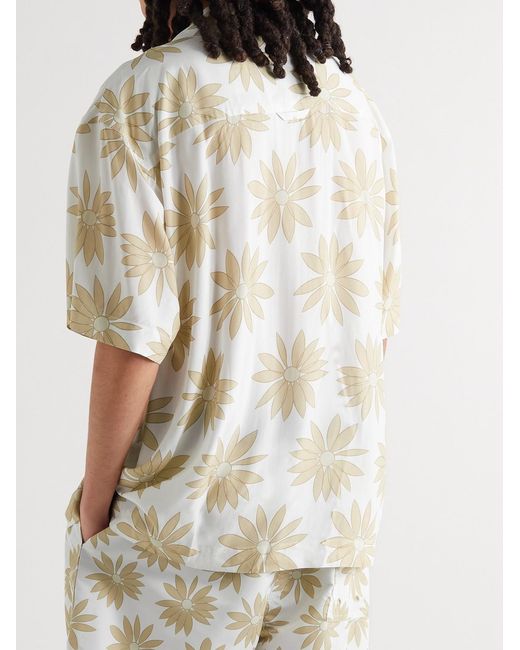 Jacquemus Natural Jean Camp-Collar Floral-Print Poplin Shirt for men