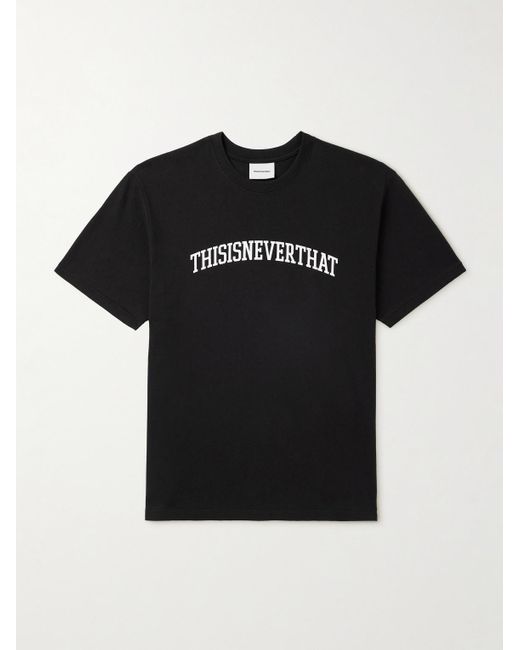 Thisisneverthat Black Arch Logo-print Cotton-jersey T-shirt for men