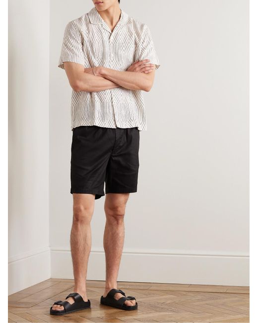 Derek Rose Black Harris 1 Straight-leg Lyocell-blend Shorts for men