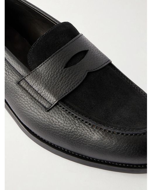 Morjas Black The Penny Loafer-Leather Flats for men