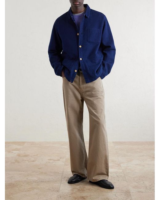 Folk Blue Assembly Checked Cotton Jacket for men