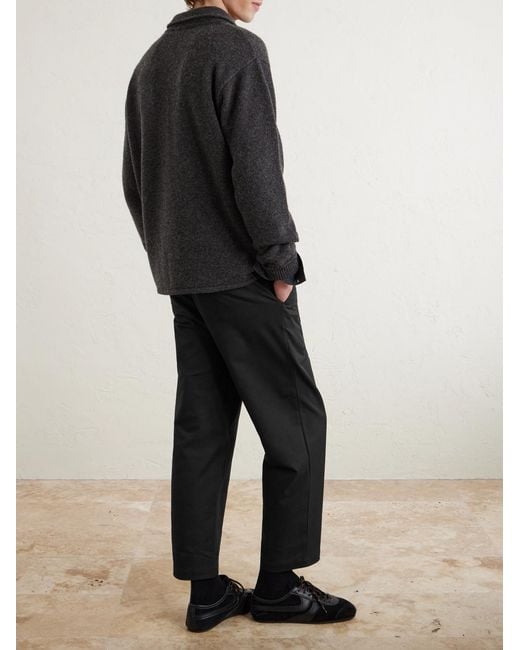 (w)taps Black Straight-Leg Twill Trousers for men