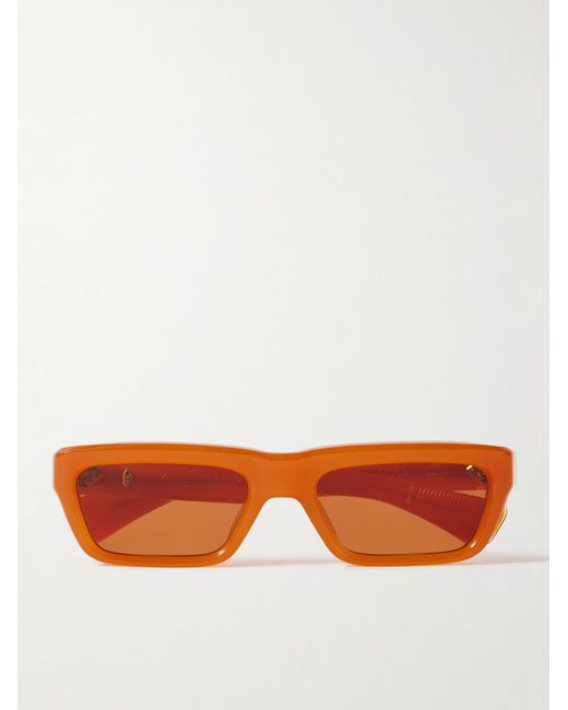 Jacques Marie Mage Orange Rush Rectangular-frame Acetate Sunglasses for men