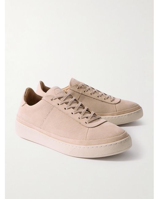 Mulo Pink Perforated Nubuck Sneakers for men