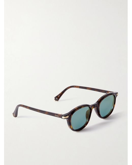 Cartier Black Round-frame Tortoiseshell Acetate Sunglasses for men
