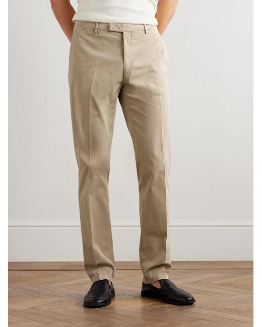 Boglioli Natural Slim-Fit Straight-Leg Stretch-Cotton Suit Trousers for men
