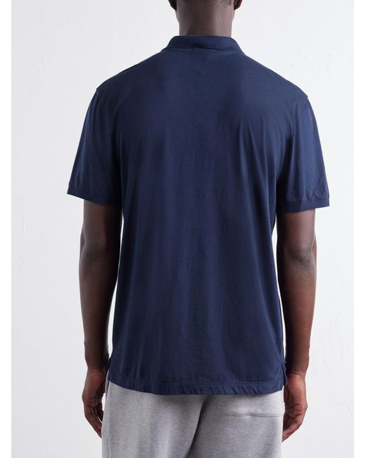 James Perse Blue Cotton-Jersey Polo Shirt for men