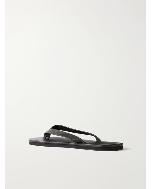 Auralee White Leather Flip-Flops for men