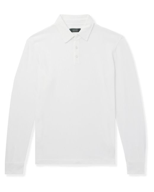 Incotex White Zanone Slim-Fit Cotton-Piqué Polo Shirt for men