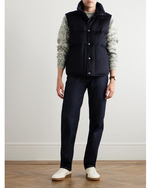 Loro Piana Blue Lucio Quilted Storm System Cashmere Down Gilet for men